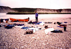 Drying out after capsizes.